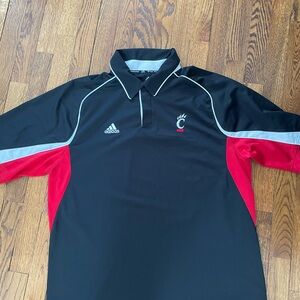 Cincinnati Bearcats Adidas Black and Red Sports Polo